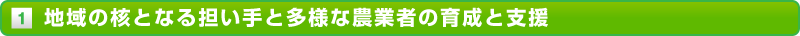 地域の核となる担い手と多様な農業者の育成と支援