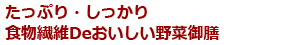 たっぷり・しっかり 食物繊維Deおいしい野菜御膳