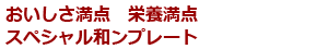 おいしさ満点　栄養満点 スペシャル和ンプレート