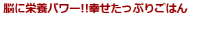 脳に栄養パワー!!幸せたっぷりごはん