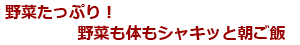 野菜たっぷり！野菜も体もシャキッと朝ご飯